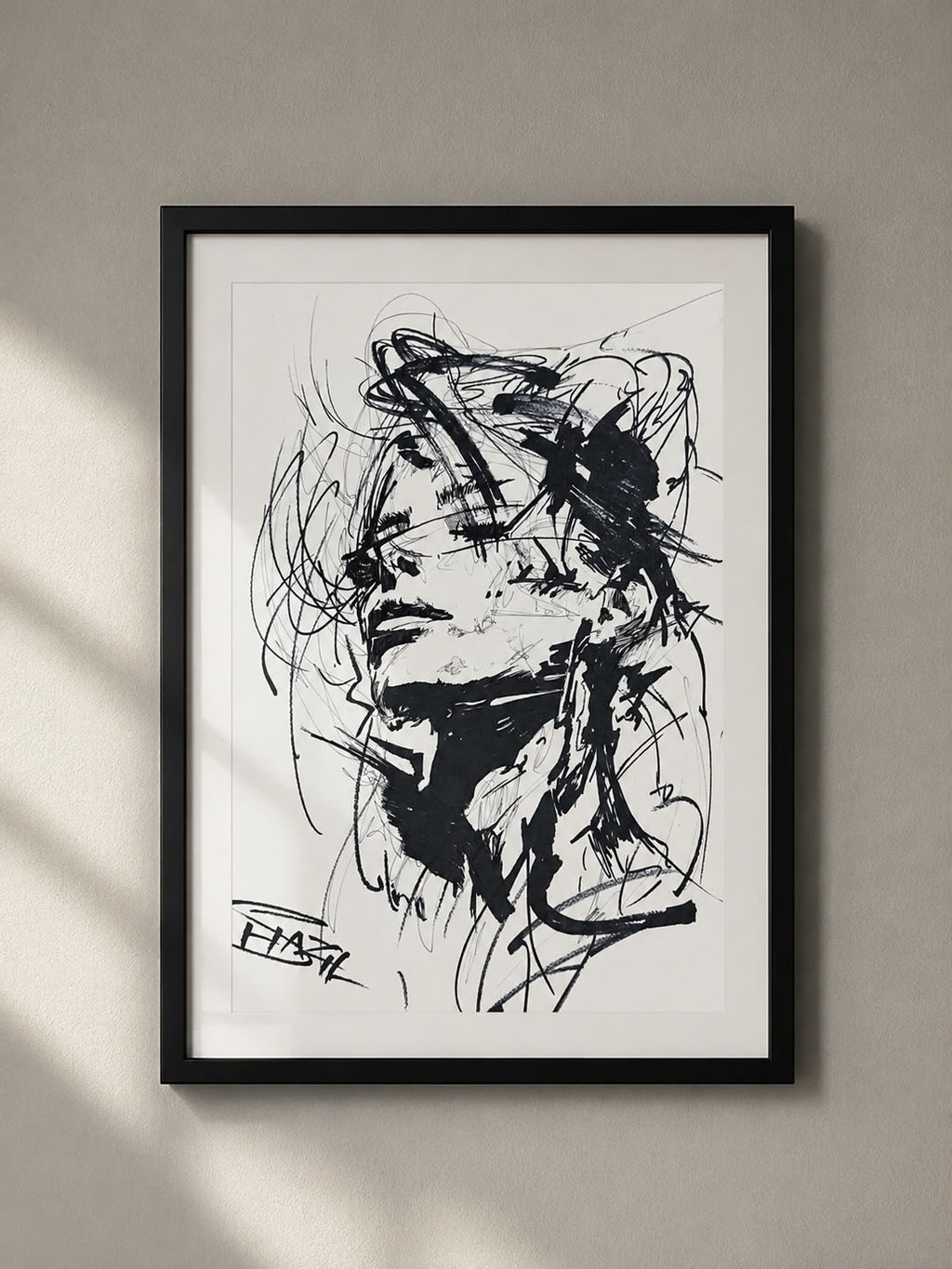 Fragments of Thought | Original Abstract Ink Portrait