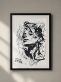 Fragments of Thought | Original Abstract Ink Portrait