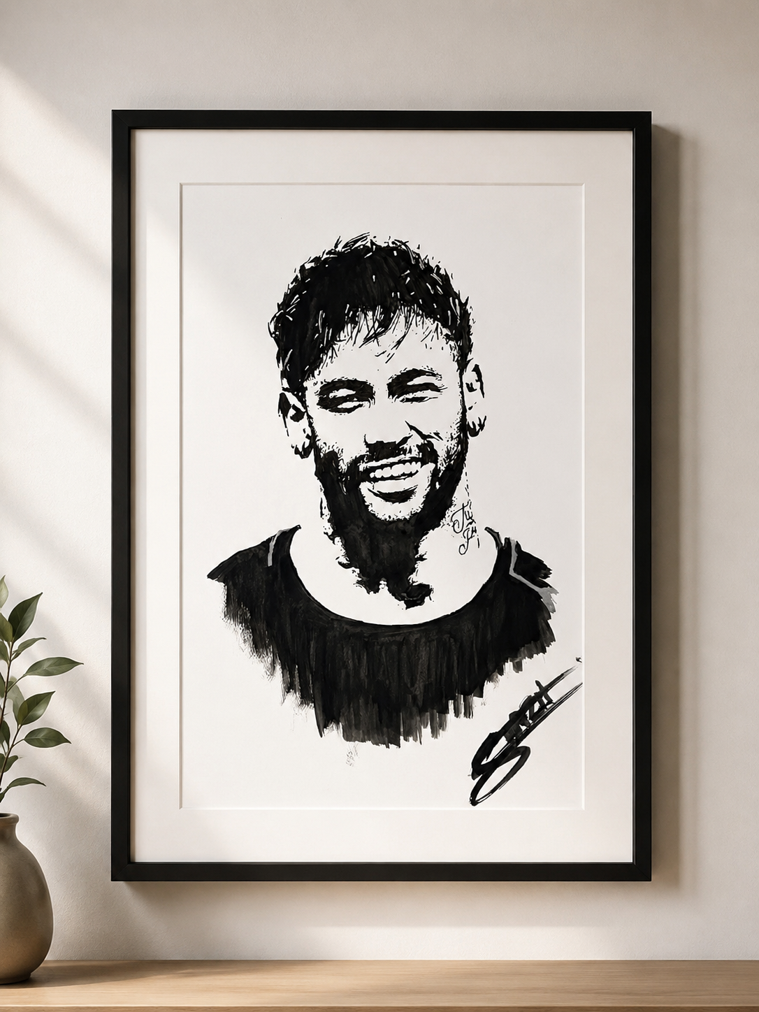 Neymar Jr. – Original Ink Portrait Fan Art
