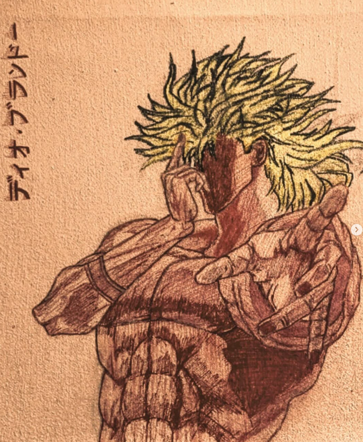 DIO Brando: The World – Original Hand-Drawn Canvas