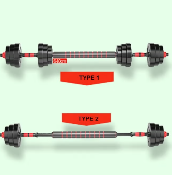 Adjustable Weightlifting Dumbbells Set with Non-Slip Rod and Barbells for Home Gym Exercise 10kg