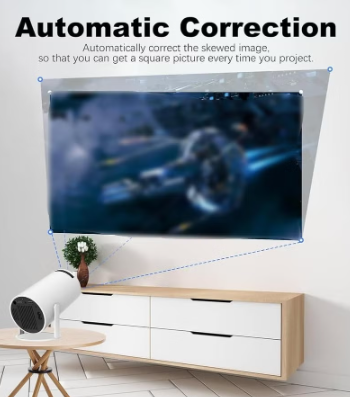 Portable 1080P Projector with Android 11.0, 5G WiFi, 130" Display, 4K Support – Built-in Speakers, Screen Mirroring – Compatible with TV Stick, HDMI, USB, PS5, iOS – Indoor/Outdoor Use