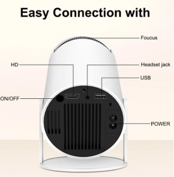 Portable 1080P Projector with Android 11.0, 5G WiFi, 130" Display, 4K Support – Built-in Speakers, Screen Mirroring – Compatible with TV Stick, HDMI, USB, PS5, iOS – Indoor/Outdoor Use