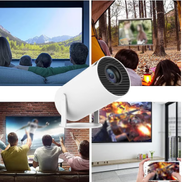 Portable 1080P Projector with Android 11.0, 5G WiFi, 130" Display, 4K Support – Built-in Speakers, Screen Mirroring – Compatible with TV Stick, HDMI, USB, PS5, iOS – Indoor/Outdoor Use