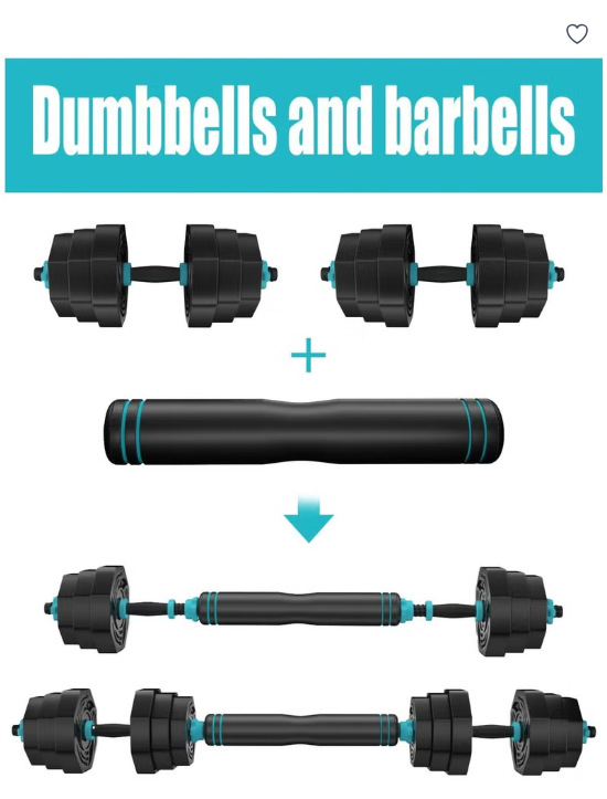 Versatile 6-in-1 Adjustable Dumbbells Set, 20 kg with Connector, Non-Rolling Octagonal Shape, Ideal for Home & Gym Workouts, Transform into Barbell, Kettlebell, Push-Up Set for Total-Body Fitness