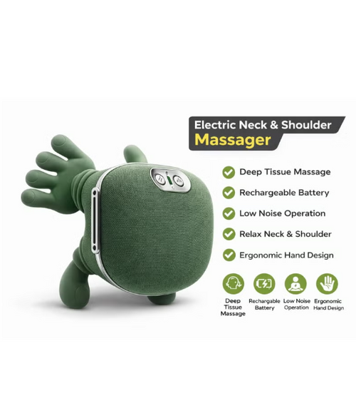 Smart Neck and Shoulder Massager – Wireless Deep Tissue 4D Kneading Massage Device with Heat & 3-Speed Adjustment | Portable Muscle Relaxation Massager for Pain Relief, Home, Office & Travel Use