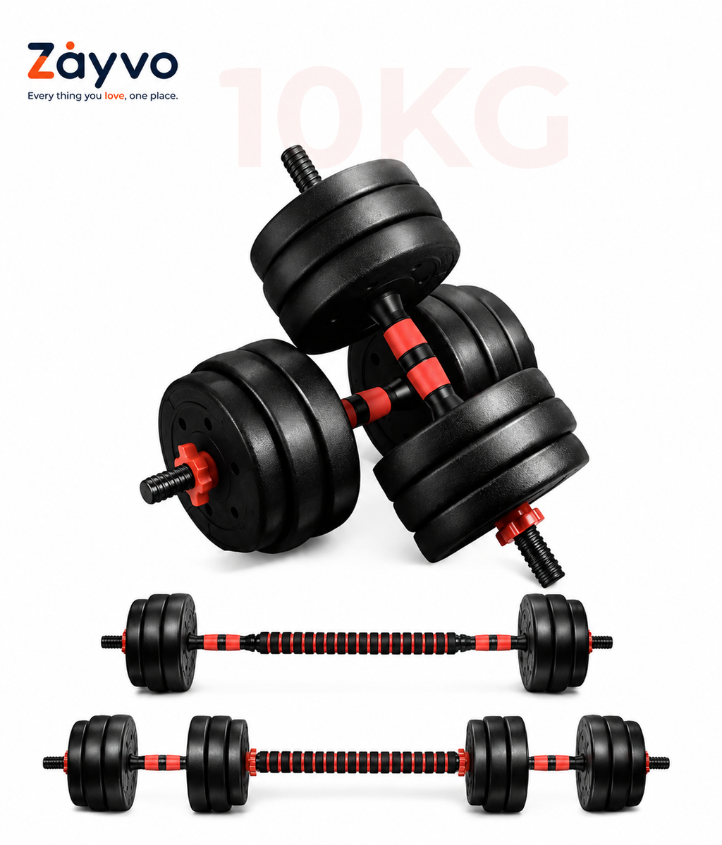 Adjustable Weightlifting Dumbbells Set with Non-Slip Rod and Barbells for Home Gym Exercise 10kg